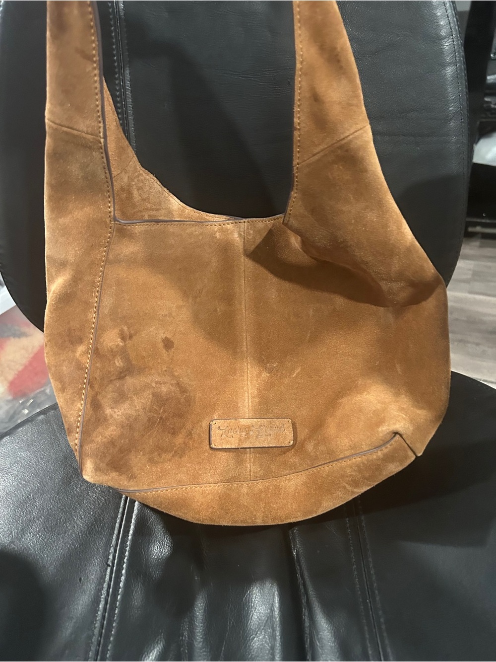 Lucky Brand Suede Shoulder Bag in Camel Brown